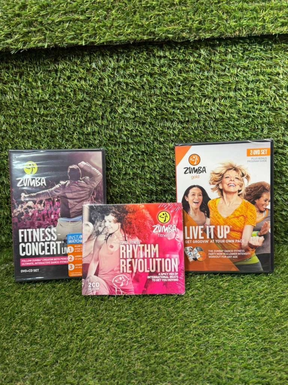 Zumba 2-DVD Set: Fitness Concert, Rhythm Revolution, Live It Up + Bonus Guide